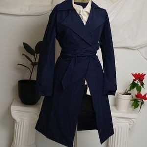 French Blue Land's End Polyester Trench Coat, XS, water resistant classic